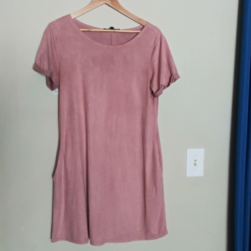 Pink velvet mini dress size:XL